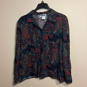 Paisley Button Down Shirt - Multicolor